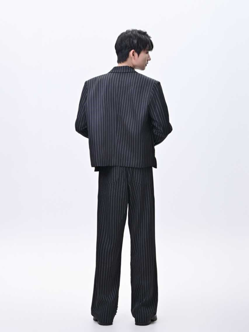 Hot Drilling Design Sense Striped Suit Man