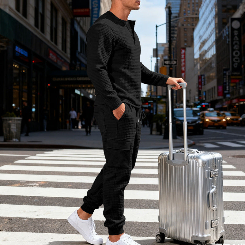 Men's Loose-Fit Retro Long-Sleeve Workwear Suit