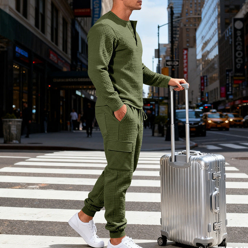 Men's Loose-Fit Retro Long-Sleeve Workwear Suit