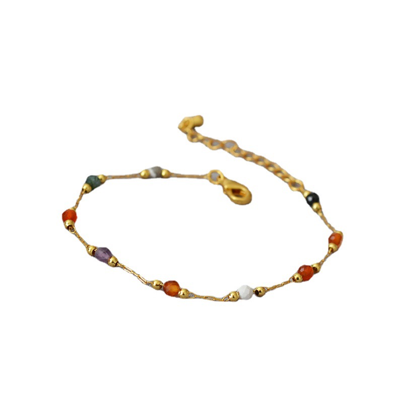 French-style Niche Vintage Refined Chic Minimalist Real Stone Bead Bracelet For Women