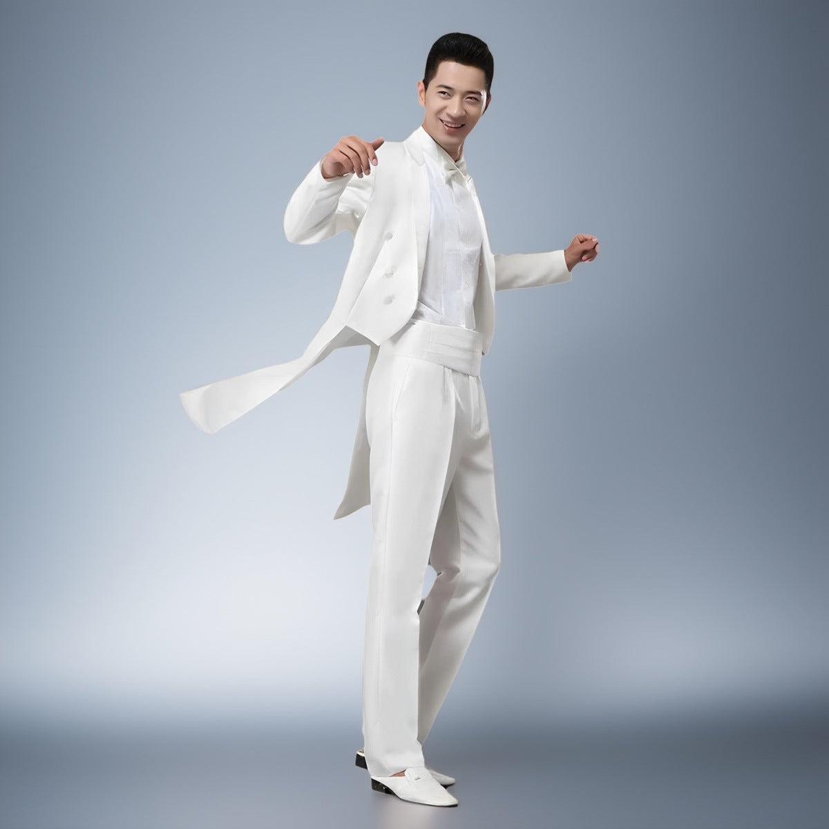 Tuxedo Suit Set For Male Host Performance Dress
