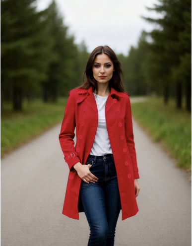 Streetwear Women Jackets Lined Double-breasted Ladies Loose Wool Overcoat Elegant Lapel Solid Pocketed Coats For Autumn Winter