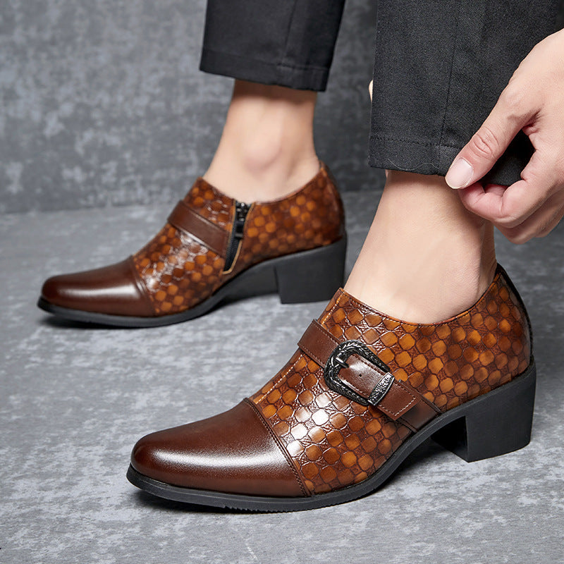 New Casual Shoes Fashionable Snakeskin Cuban Leather Shoes For Men