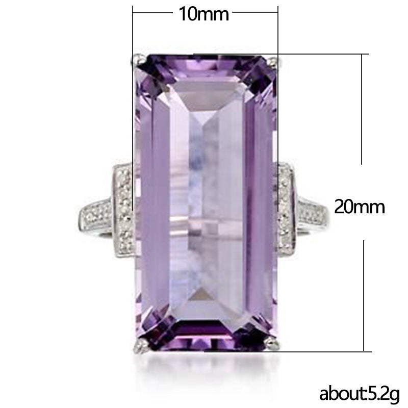 Womens Engagement Ring With Purple Topaz Zircon