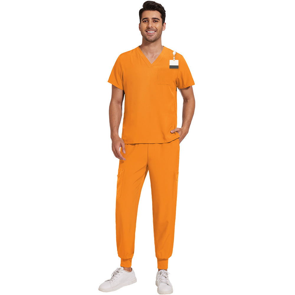 Men's V-neck Lightweight And Breathable Work Uniform