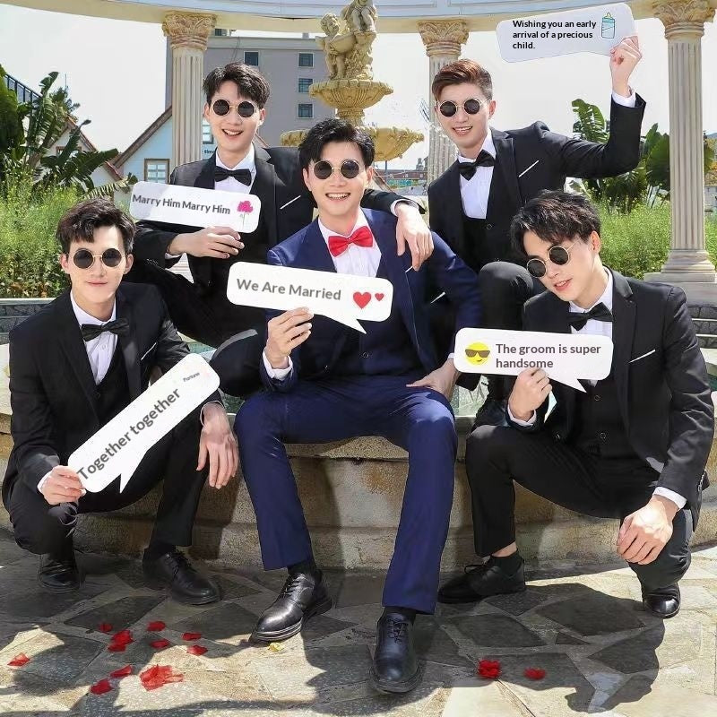 Men's Suit, Groom's Suit Vest Shirt And Trousers Three-piece Set