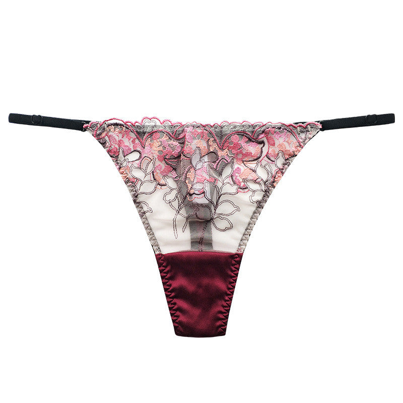 Silk Low Waist Sheer Lace Panties