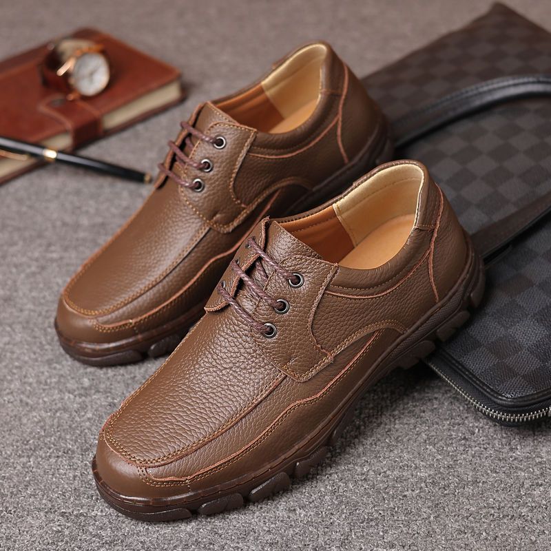 Mens Leather Shoes With A Tendon-sole