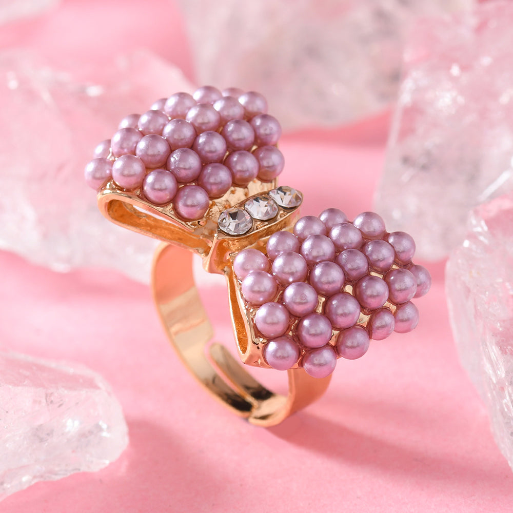 1 Piece Women's Fashion Personalized Ring - Creative & Stylish Bowknot Open Ring With Rhinestone Inlay, Perfect For Daily Wear, Gifting & Gatherings