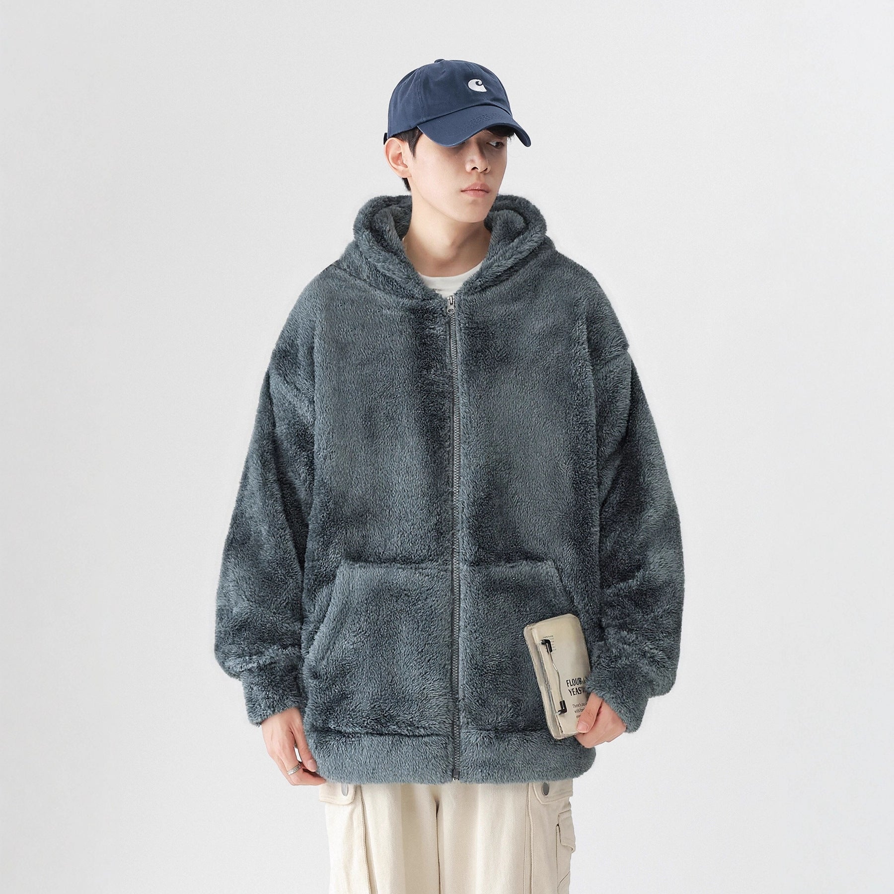 Thickened Hooded Sweatshirt Jacket And Cozy Casual Plush Pants Set