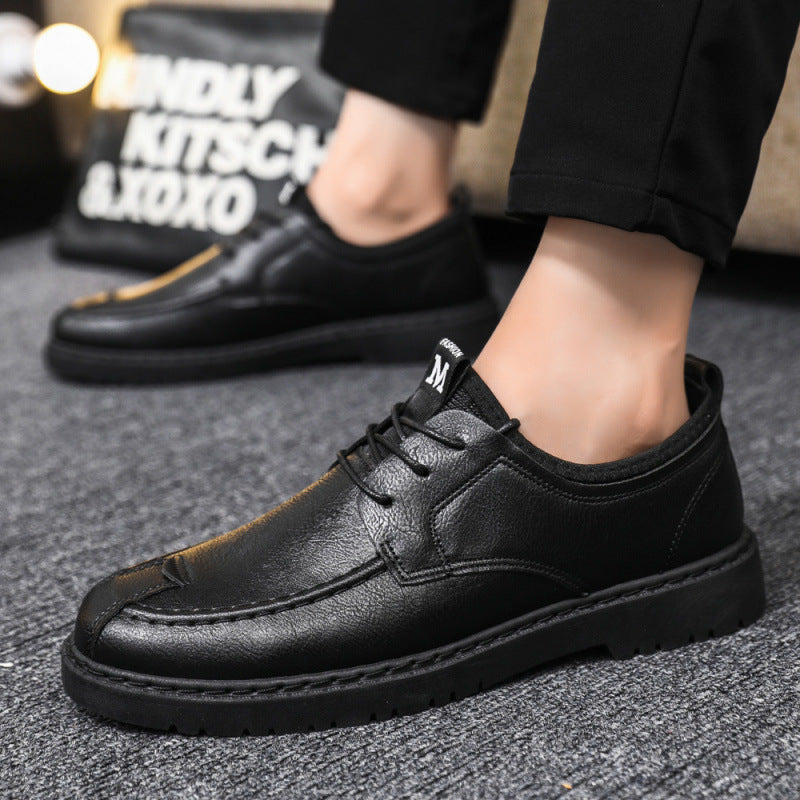 Men's Casual Lace-up Commuter Trendy Leather Shoes