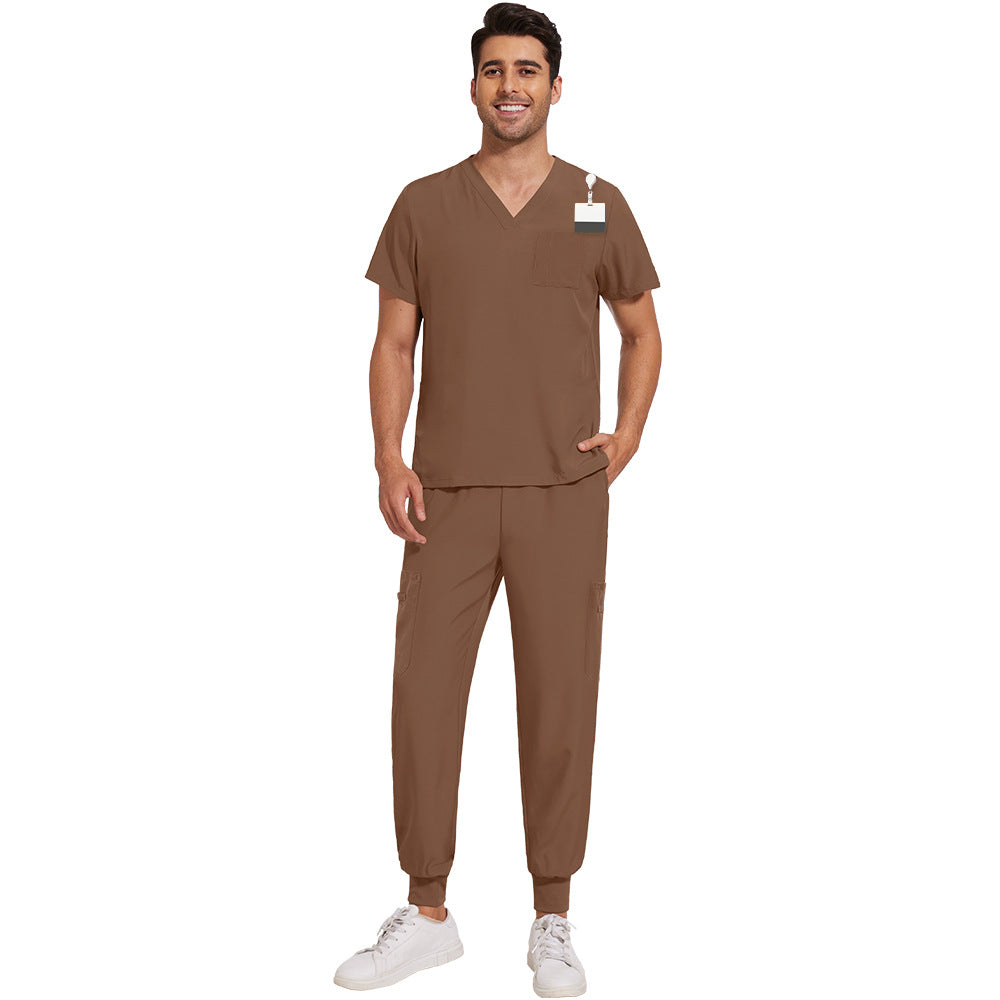 Men's V-neck Lightweight And Breathable Work Uniform