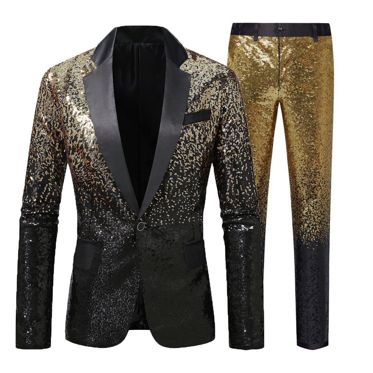 New Men's Gradient Sequin Suit