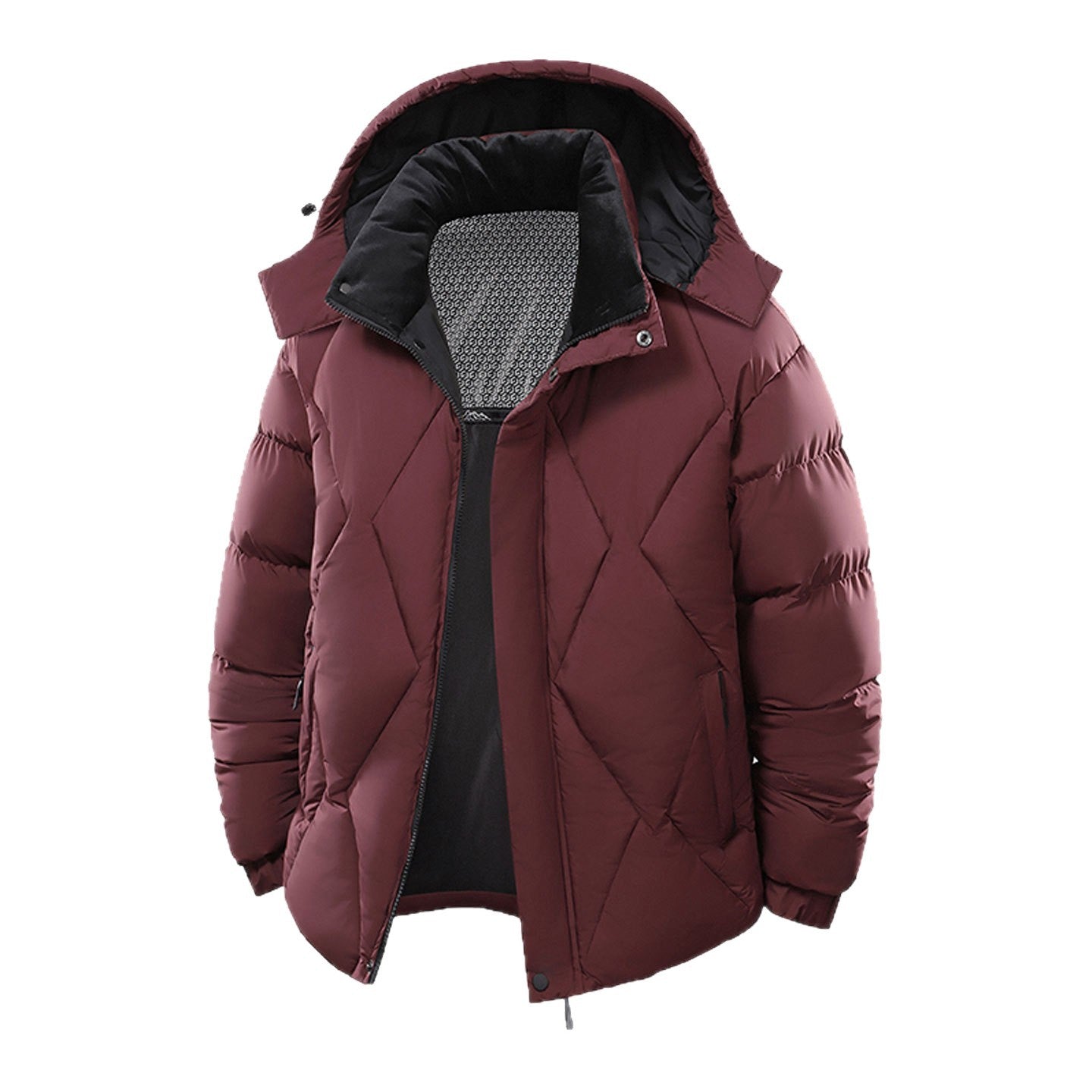 New Winter Detachable-hood Cotton-padded Coat For Menextra-thick And Super Warm