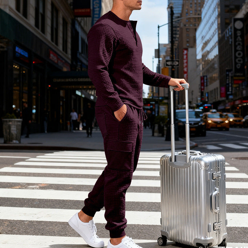 Men's Loose-Fit Retro Long-Sleeve Workwear Suit