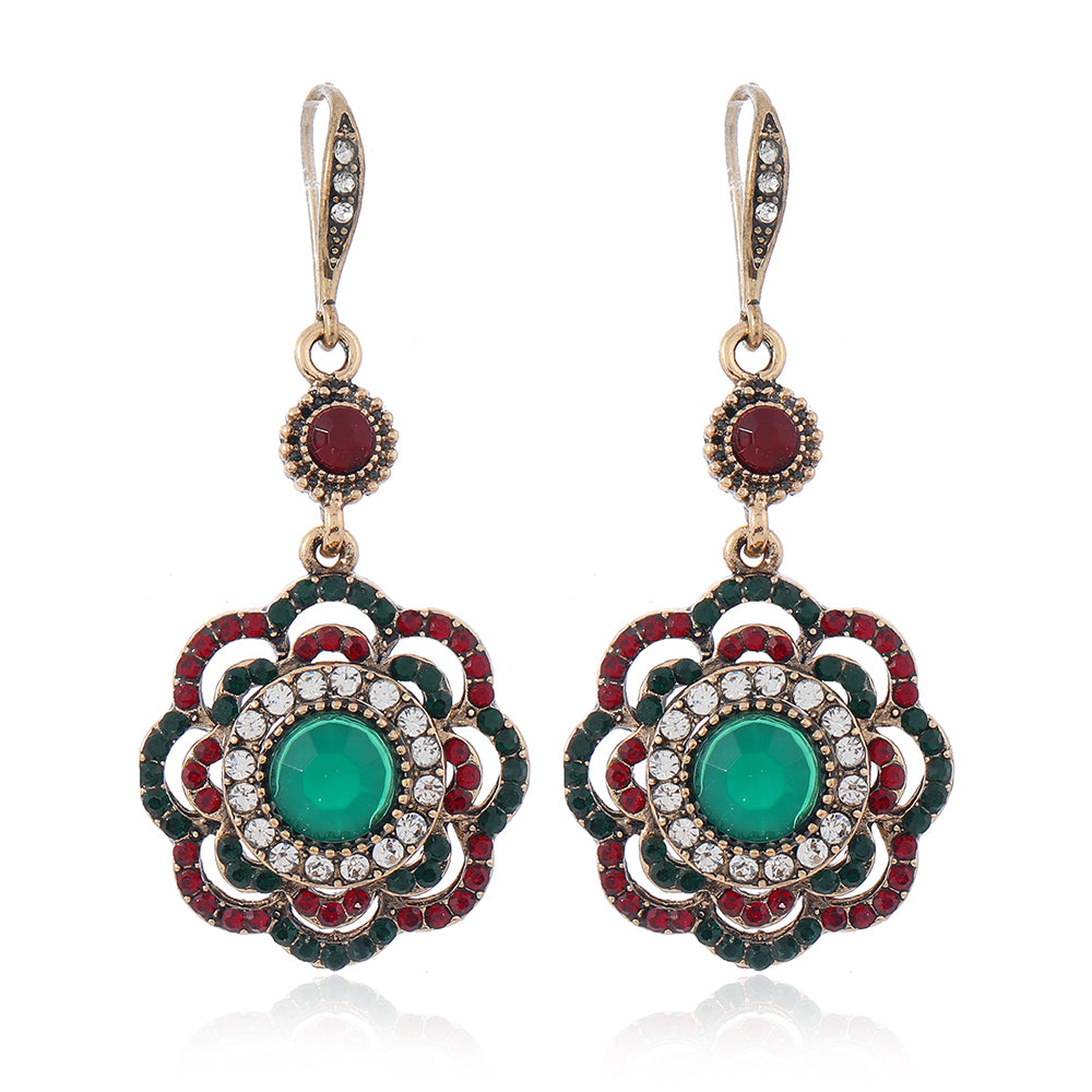 1 Pair Women's Fashion Dangle Earrings - Creative, Stylish & Minimalist Sunflower Pendant Earrings With Rhinestone Inlay, Perfect For Daily Wear, Gifting & Vacation