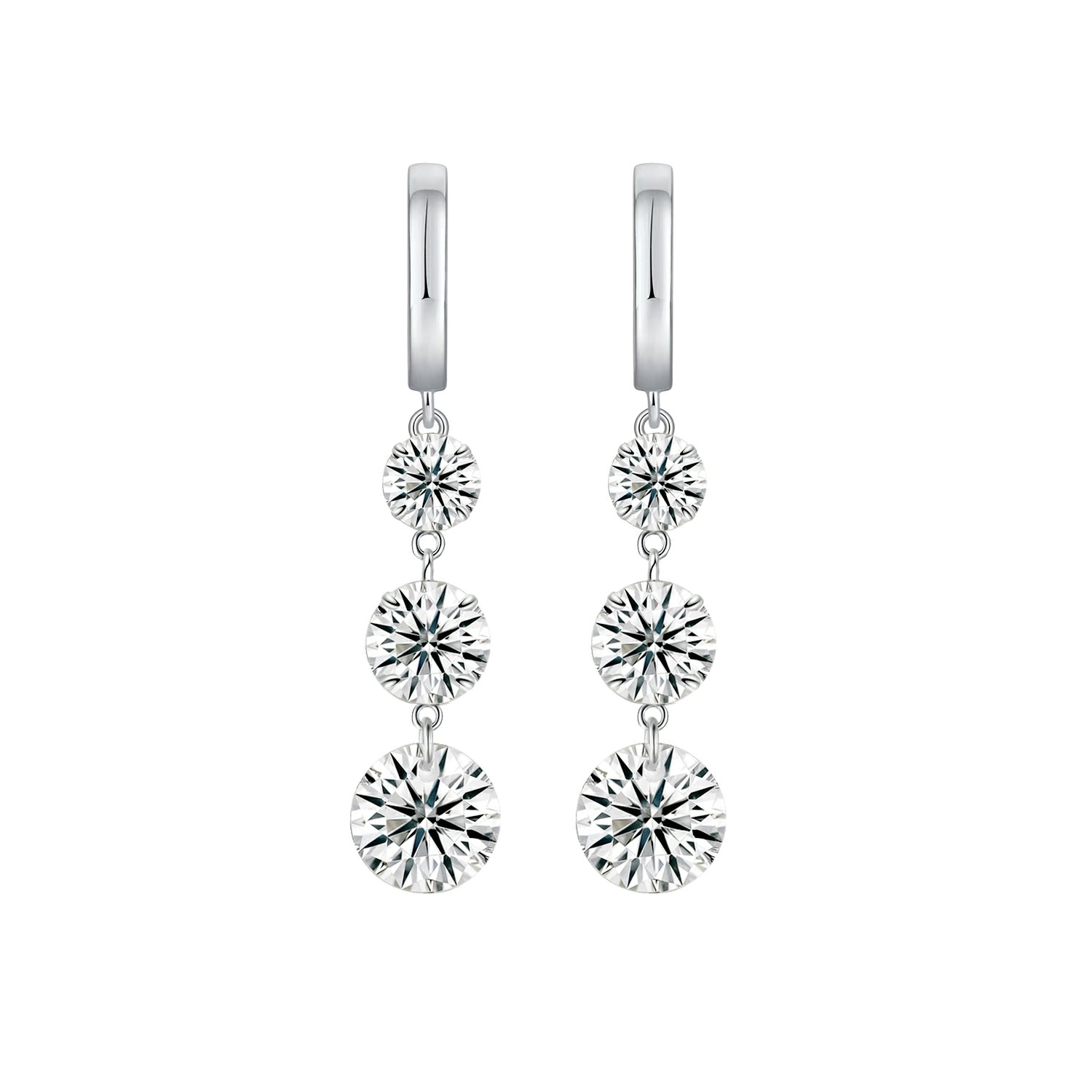 Top-quality Moissanite Luxury And Fashionable Light Luxury Jewelry Silver Stud Earrings S925 Silver Plated Platinum