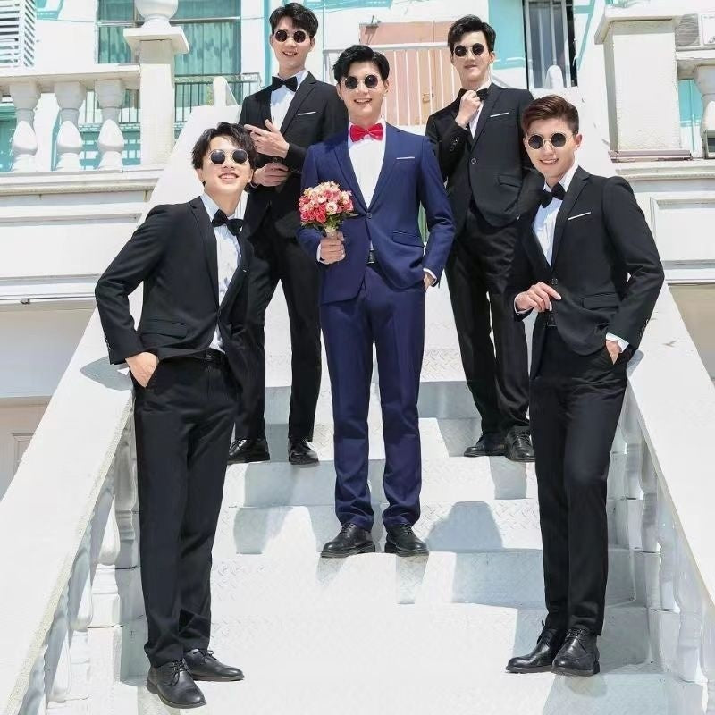 Men's Suit, Groom's Suit Vest Shirt And Trousers Three-piece Set