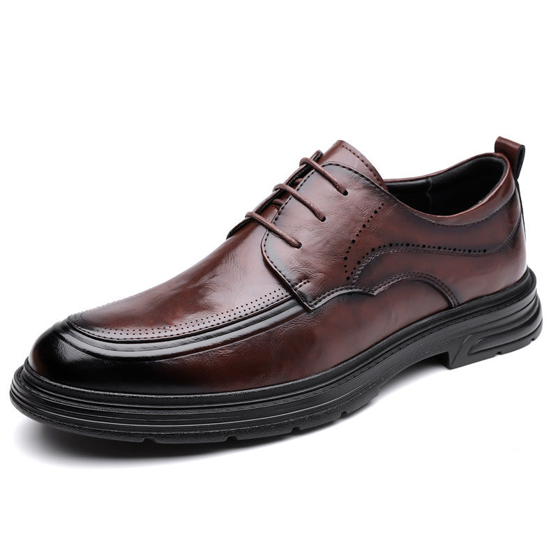 Men's Business Formal Brown Lace-up Leather Shoes