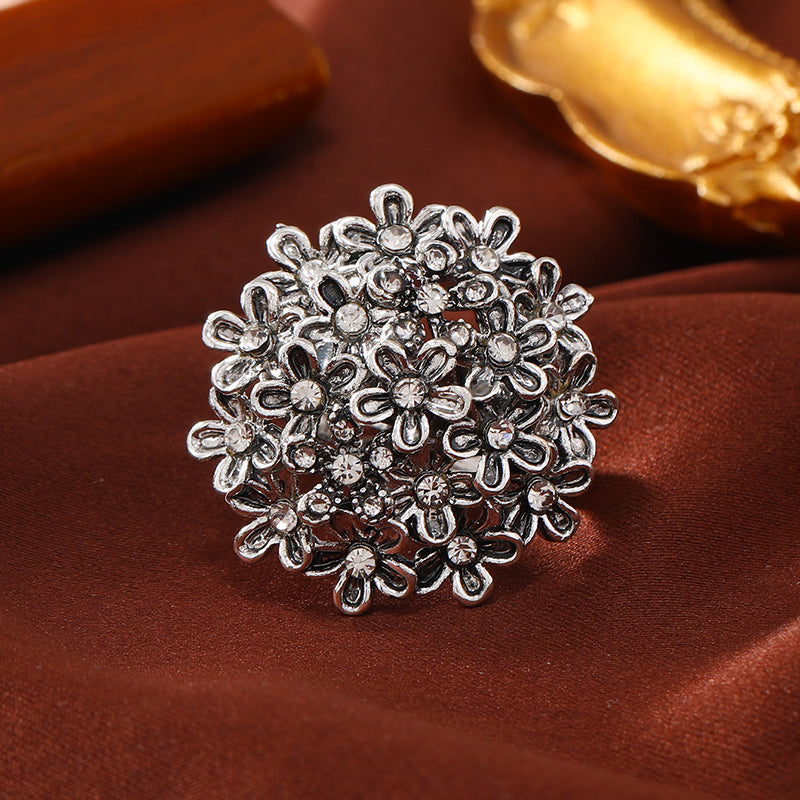1 Piece Exaggerated Fresh Floral Open Ring For Women - Stylish, Niche Design, High-End Vibe Index Finger Ring Accessory