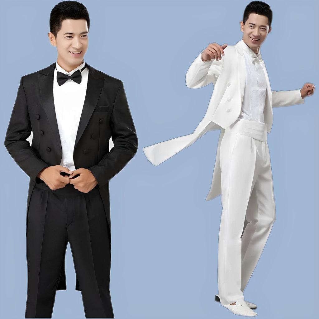 Tuxedo Suit Set For Male Host Performance Dress