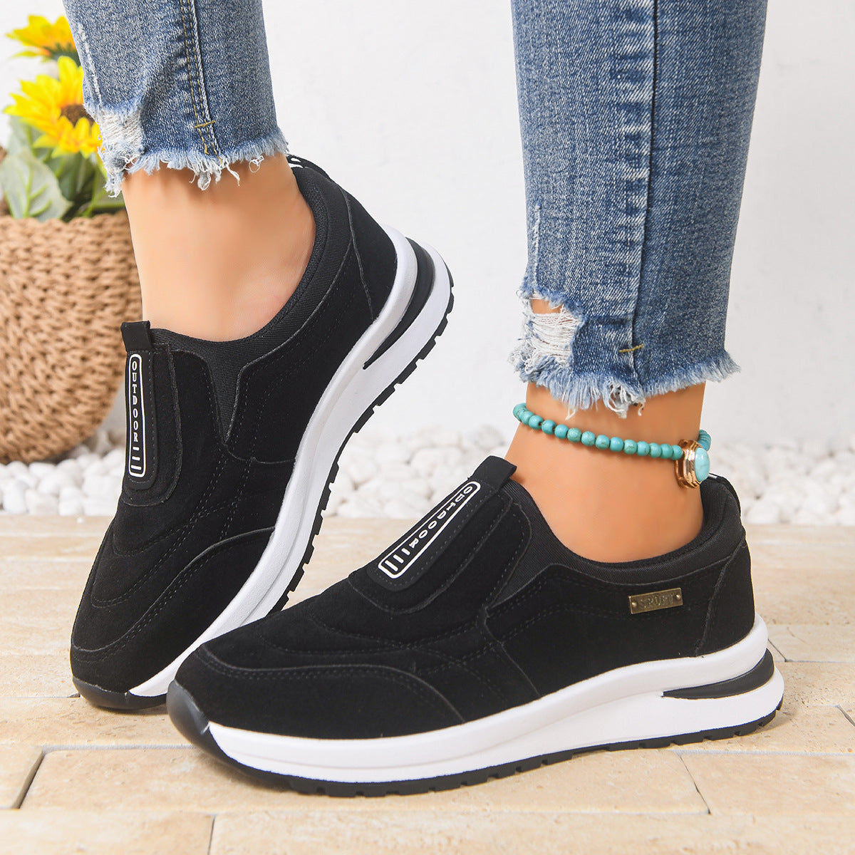 Womens Casual Plus-size Comfortable Slip-on Running Shoes