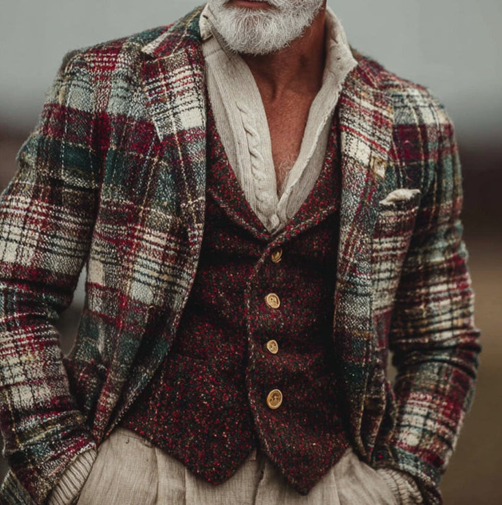 Mens Floral Blazer With Print Suit Jacket