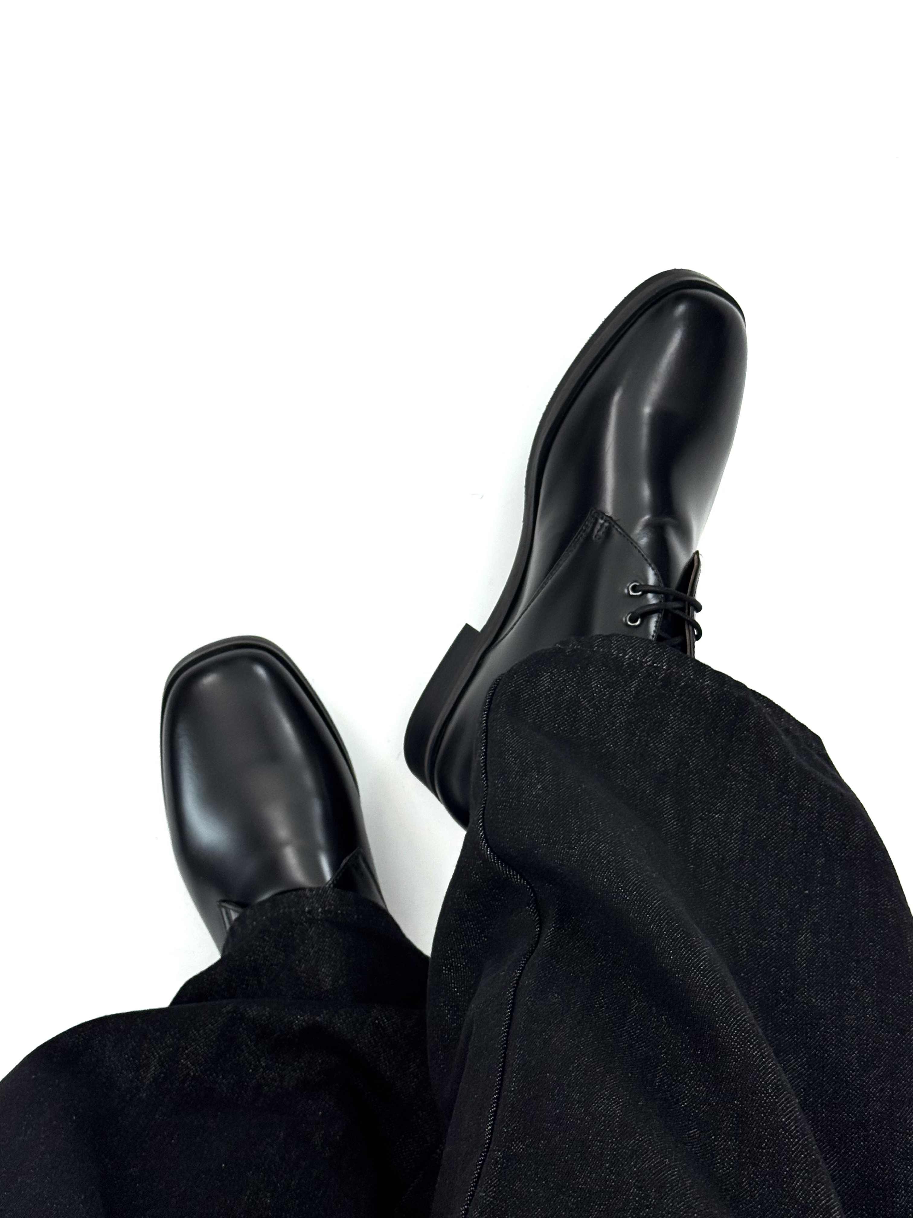 Retro British-style Square-toe Leather Dress Shoes