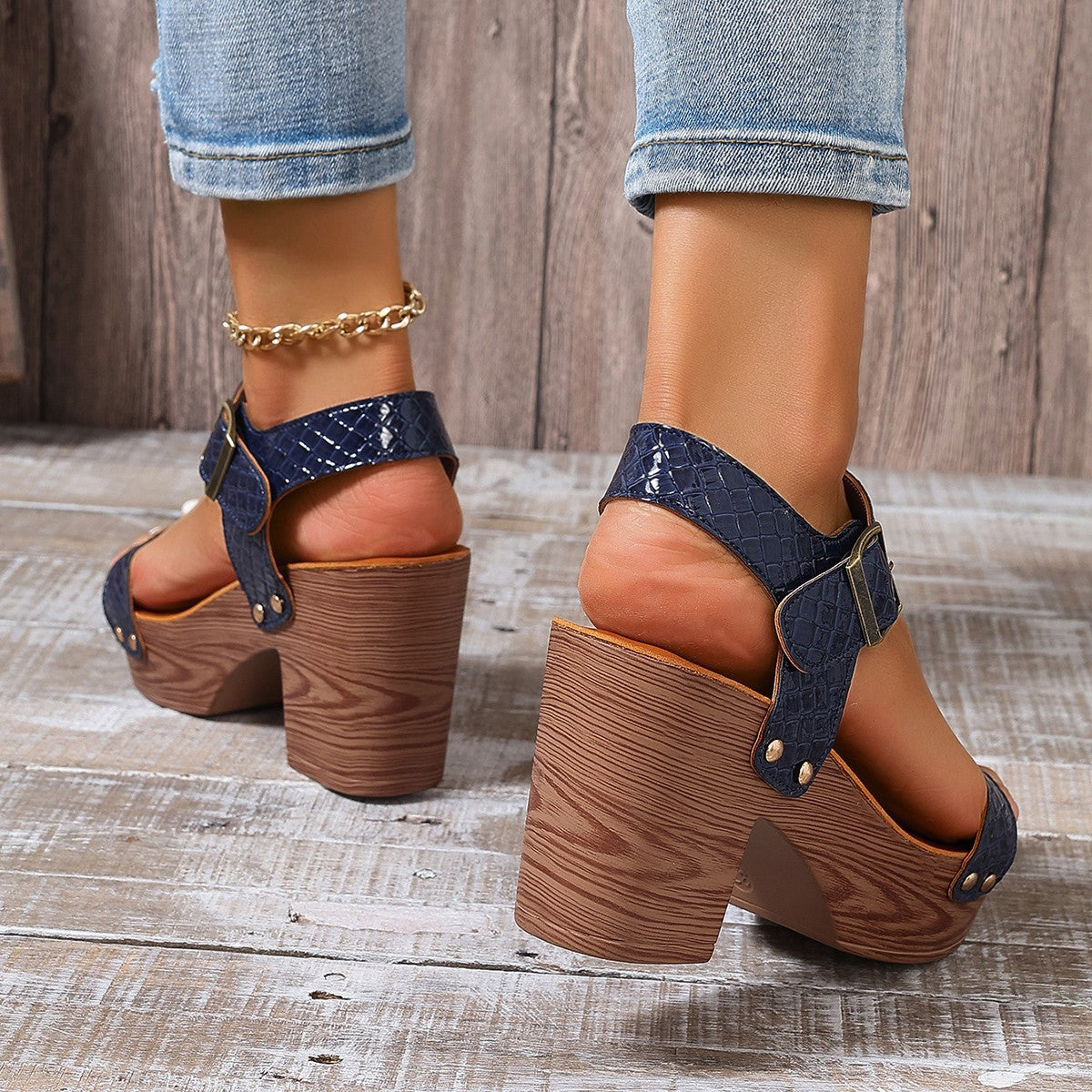 Women's High-heeled Sandals Strap Peep Toe Sandals
