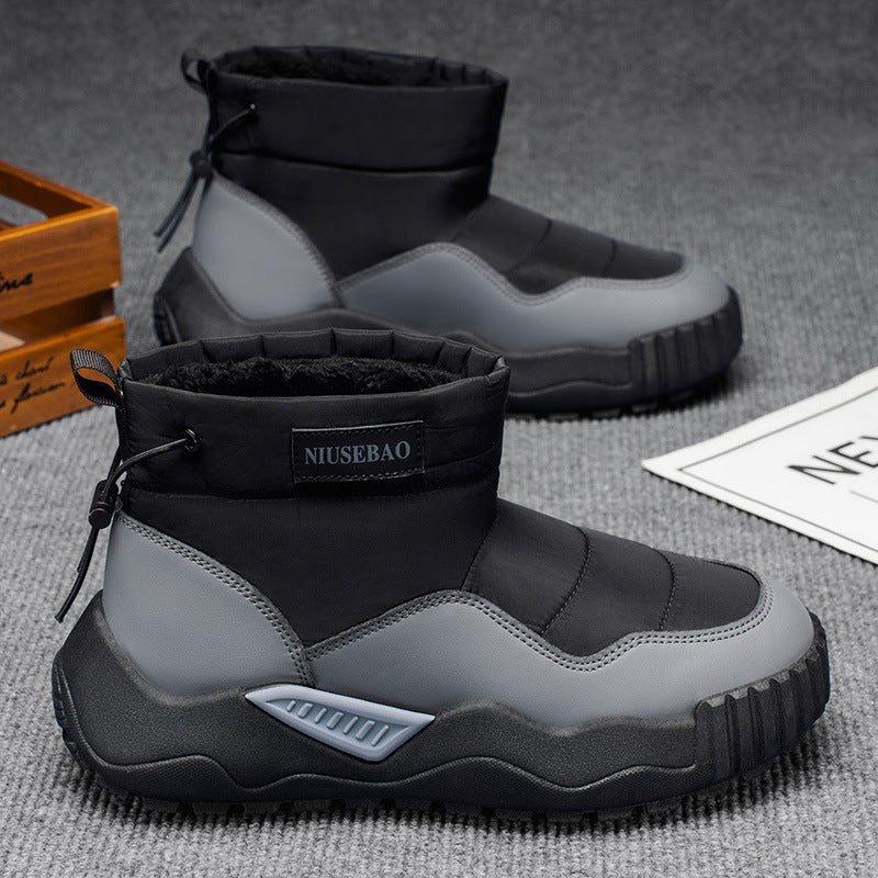 Warm Outdoor Casual Cotton Boots Stylish Mid-top Warm Men's Shoes