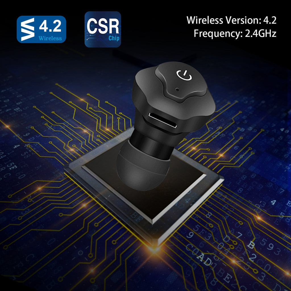 1 Pair True Wireless Earbuds CSR V4.2 In-ear Stereo Headsets IP44 Waterproof Apt-X TWS Headphones Noise Cancelling With Mic For Business Driving Walking