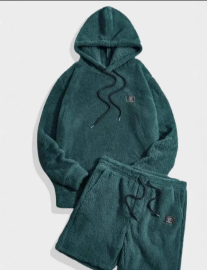 Men's Casual Sweatshirt Long Sleeve Shorts Suit