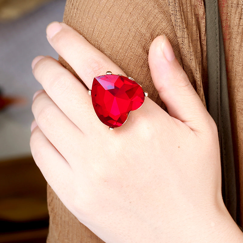 1 Piece Women's Fashion Personality Ring - Creative Heart Textured Open Adjustable Ring, Multi-Color Options Available, Perfect For Daily Wear, Versatile Styling & Gifting