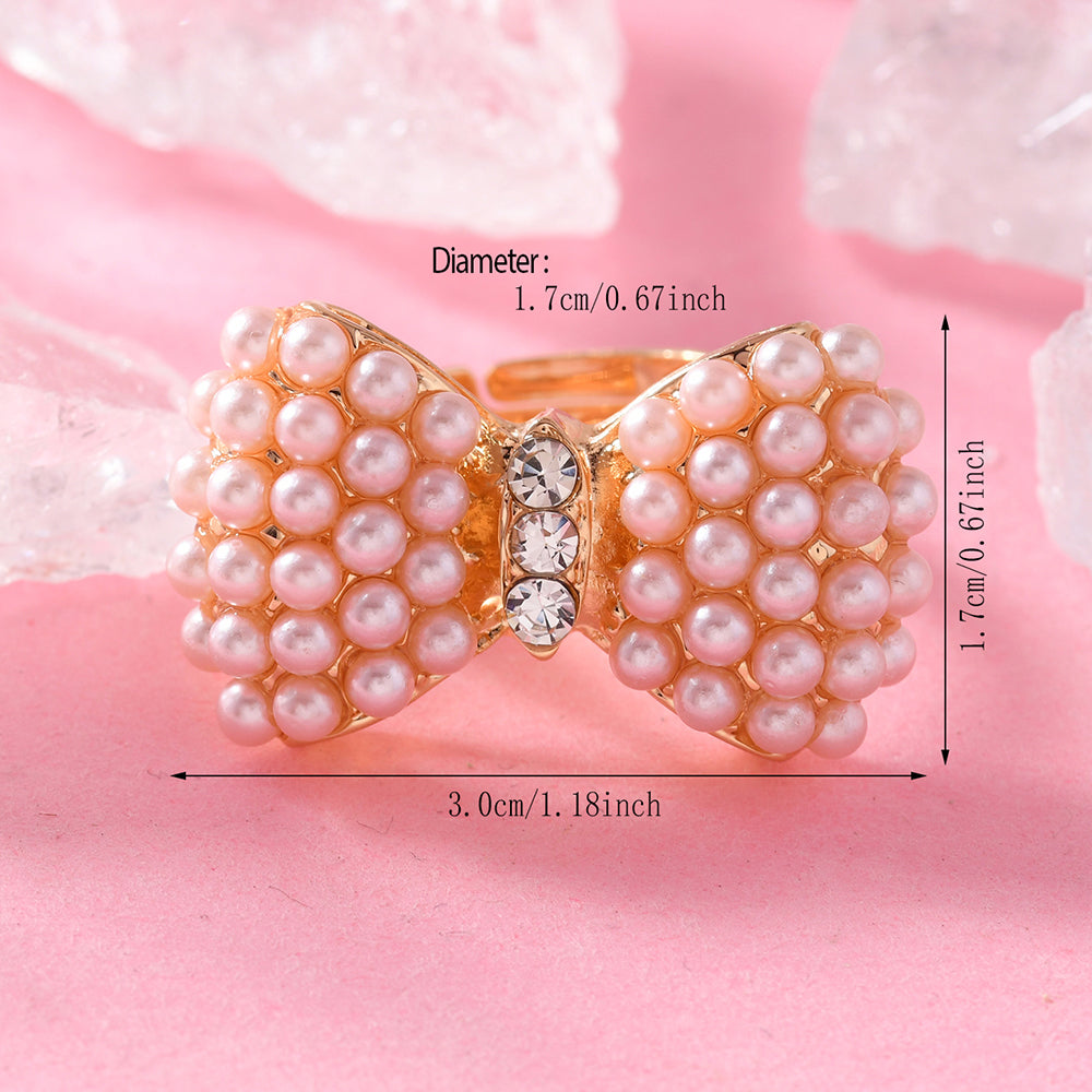 1 Piece Women's Fashion Personalized Ring - Creative & Stylish Bowknot Open Ring With Rhinestone Inlay, Perfect For Daily Wear, Gifting & Gatherings