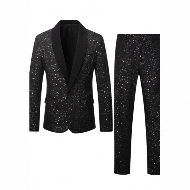 Mens Shiny Suit Jacket And Pants Set