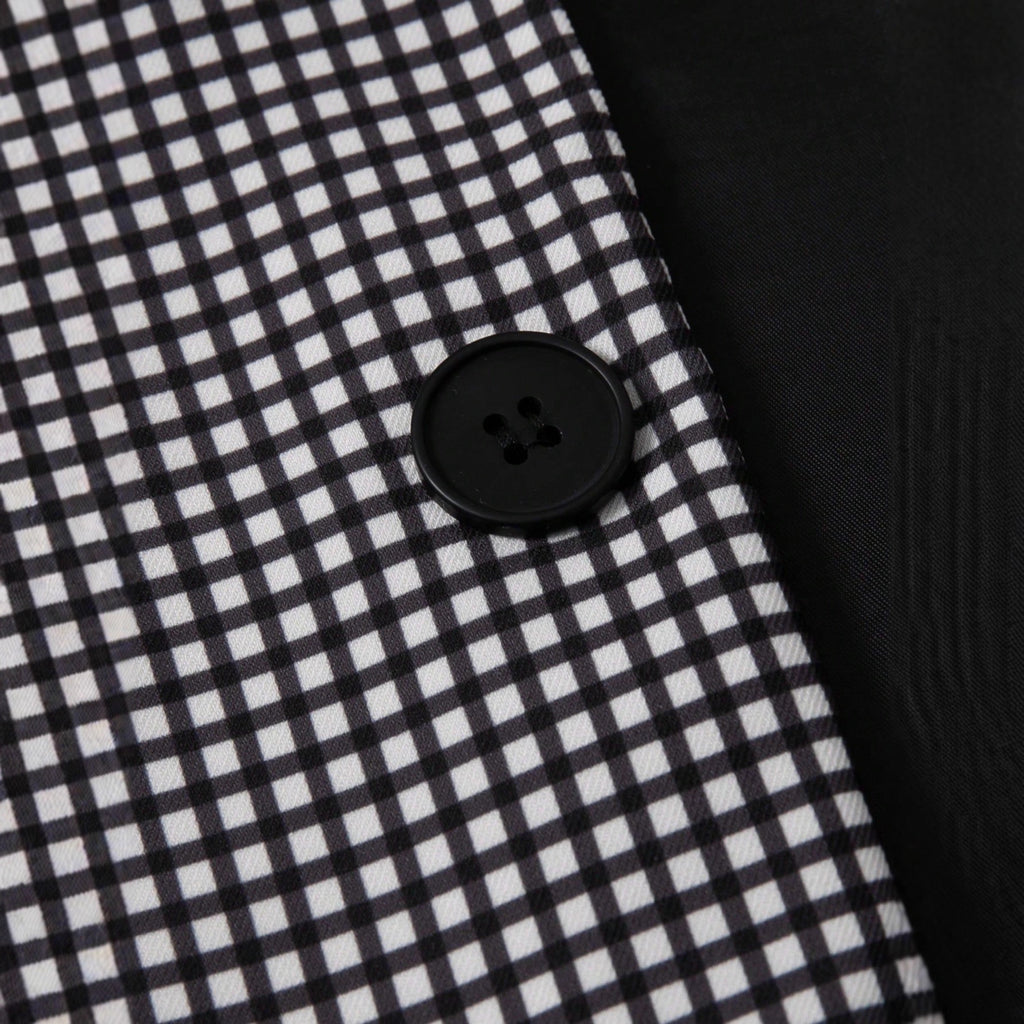 Mens Plaid Slim-Fit Business-Casual Suit Set