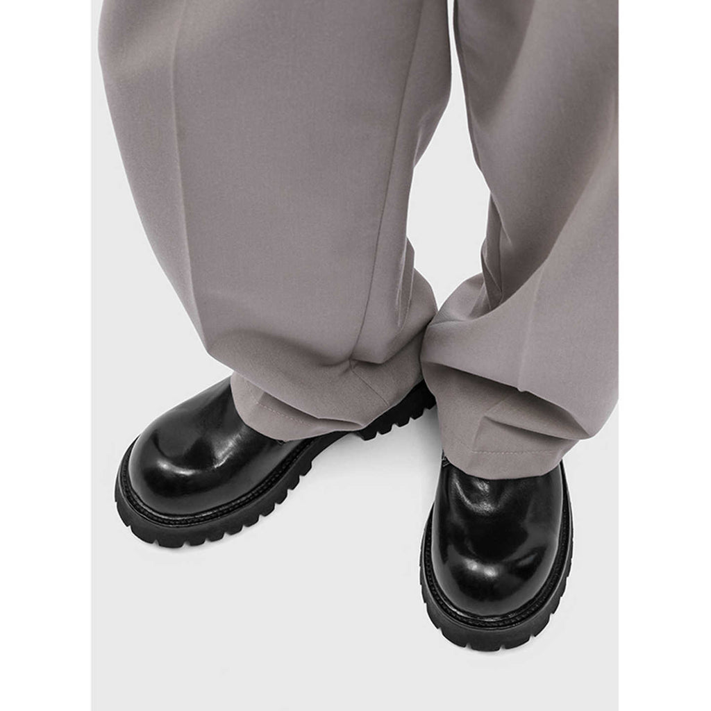 Mens Commuter Casual Leather Shoes With Thick Soles