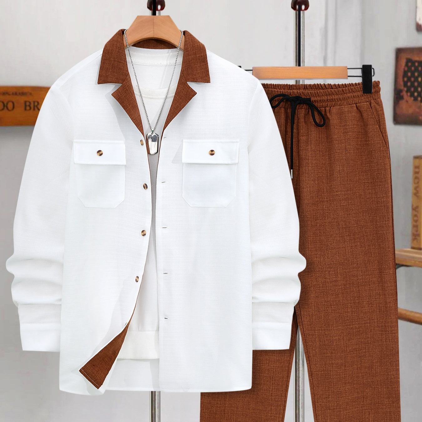 Creative Men's Casual Suit Coat Set