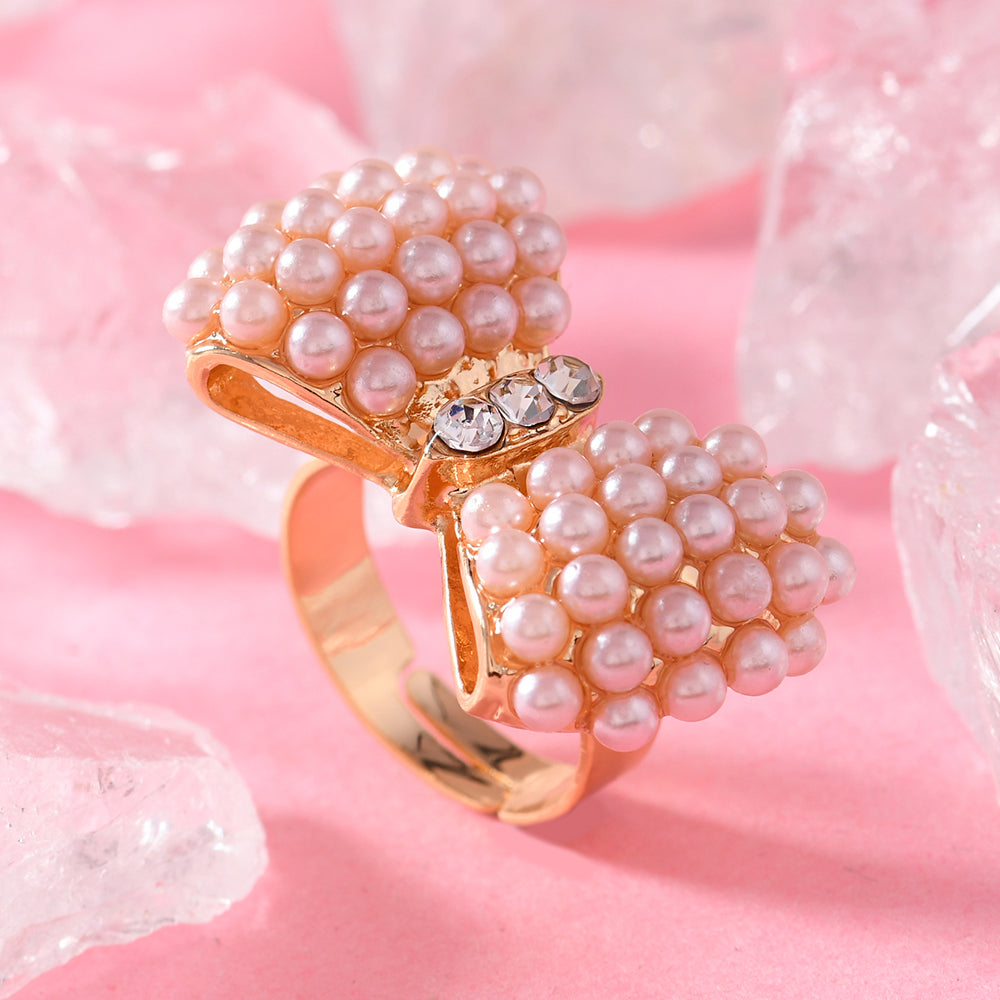 1 Piece Women's Fashion Personalized Ring - Creative & Stylish Bowknot Open Ring With Rhinestone Inlay, Perfect For Daily Wear, Gifting & Gatherings