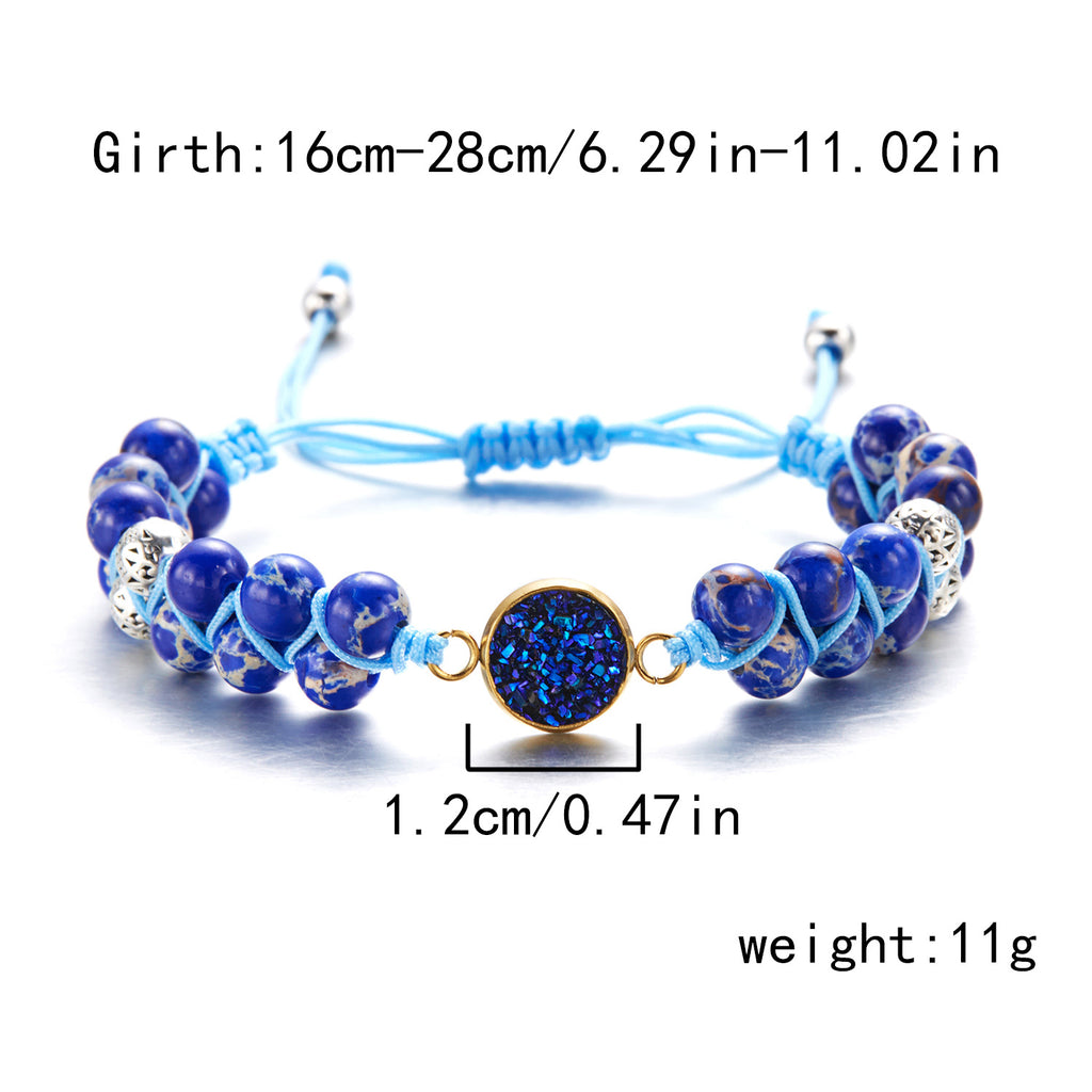 Heavy-duty Retro Creatively Designed Natural Stone Handwoven Bracelet