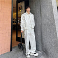 Sleek Edgy Casual Wide-leg Pants Sports Suit With Wide-leg Pants