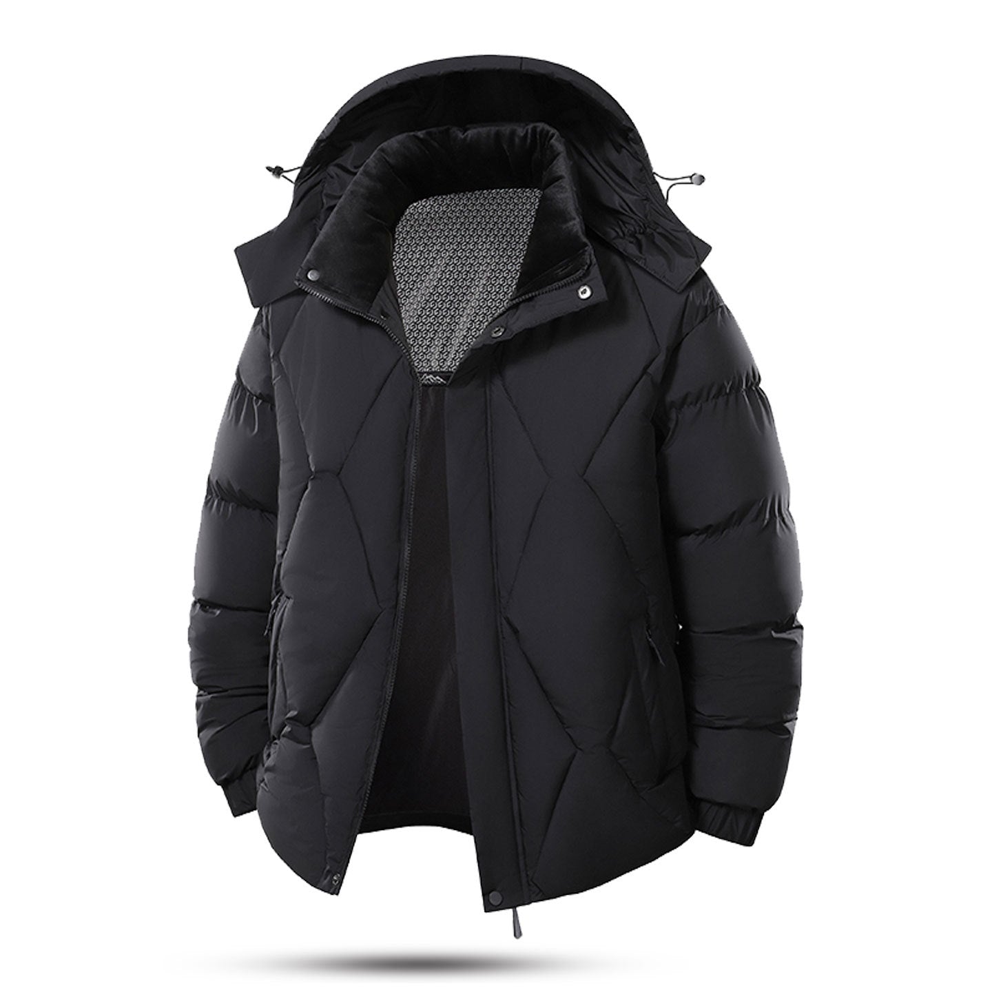 New Winter Detachable-hood Cotton-padded Coat For Menextra-thick And Super Warm