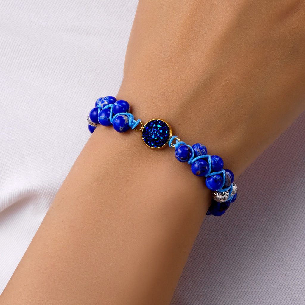 Heavy-duty Retro Creatively Designed Natural Stone Handwoven Bracelet