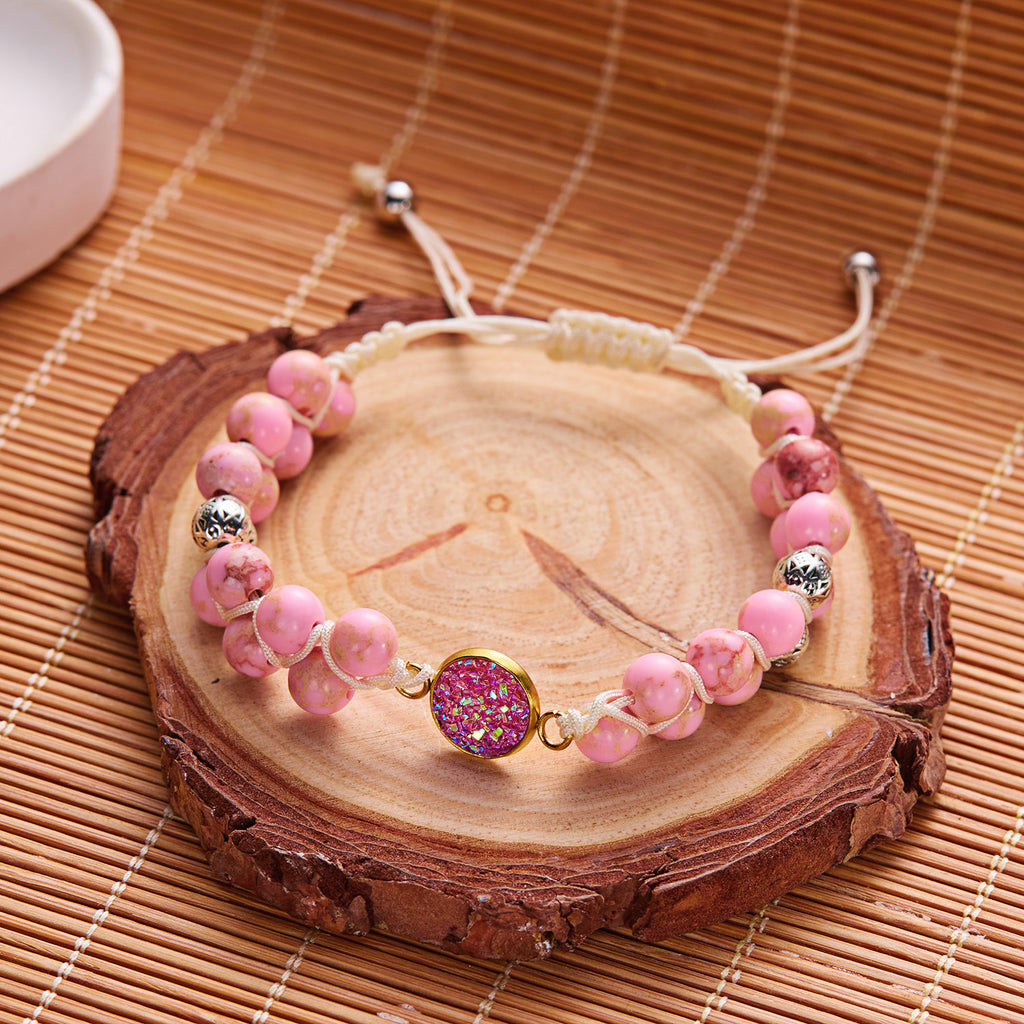 Heavy-duty Retro Creatively Designed Natural Stone Handwoven Bracelet