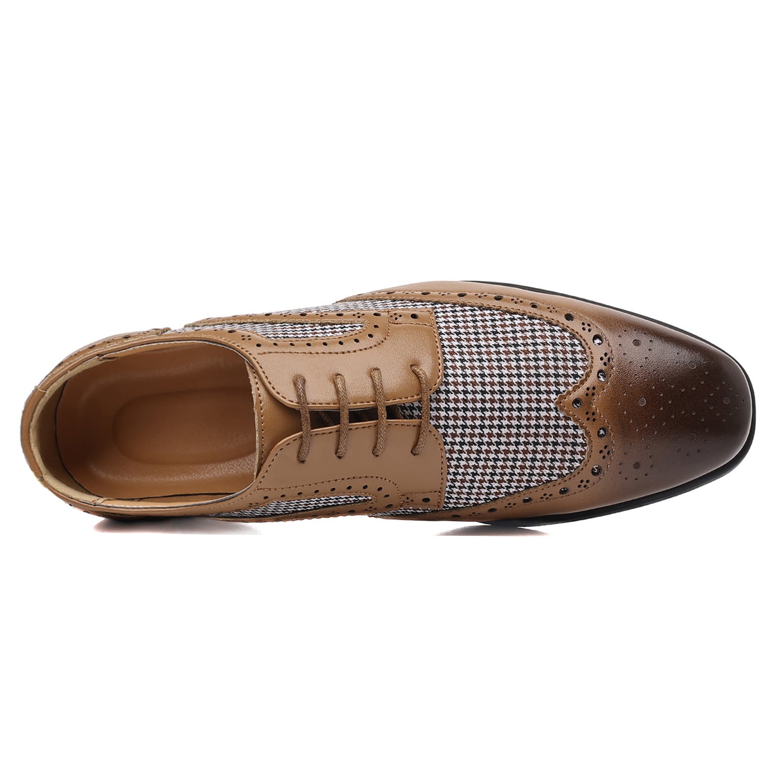 Imitation Houndstooth Men's Shoes Casual Leather Shoes