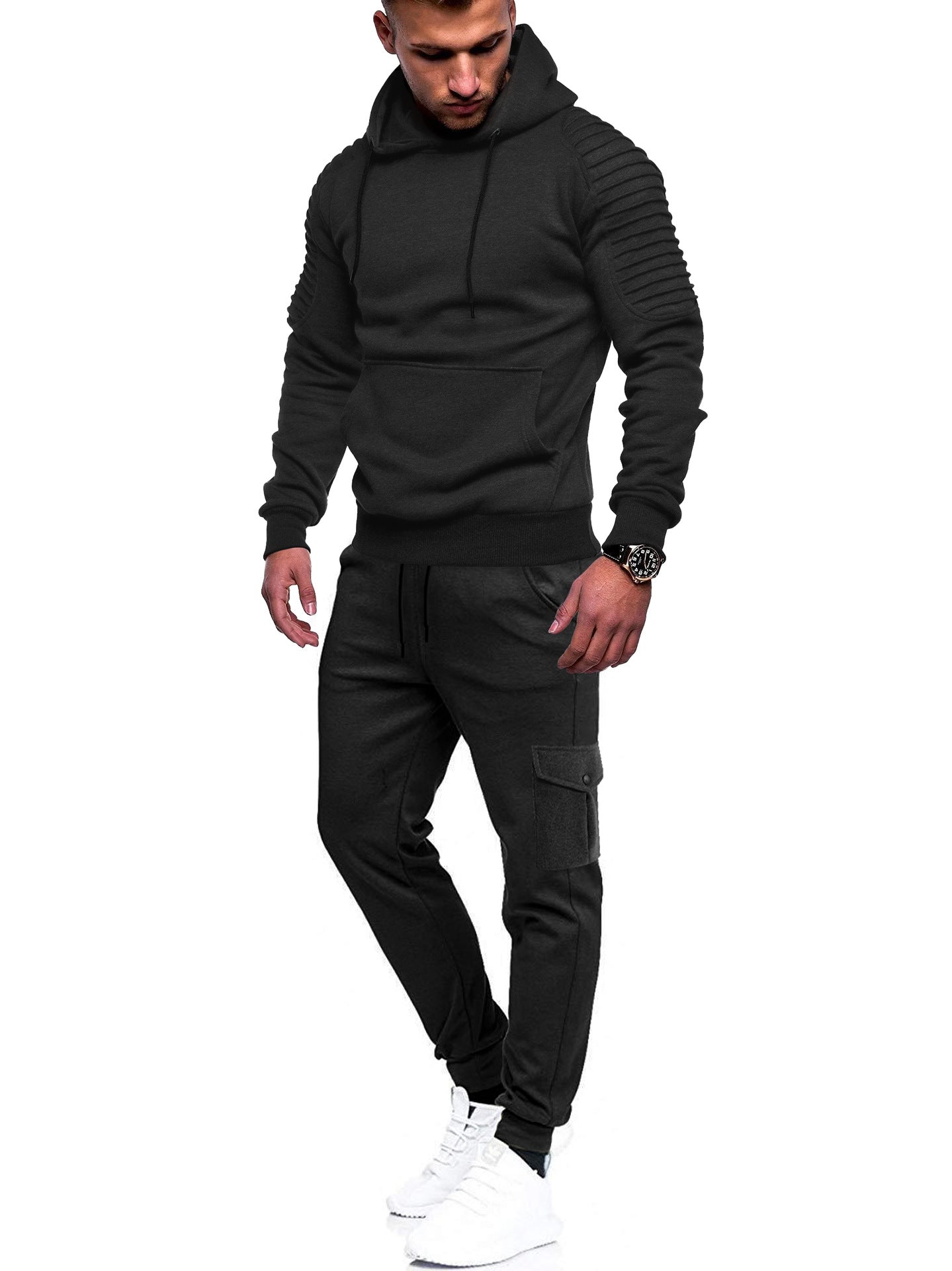 Men's Pullover Wrinkle-Resistant Casual Sweatsuit