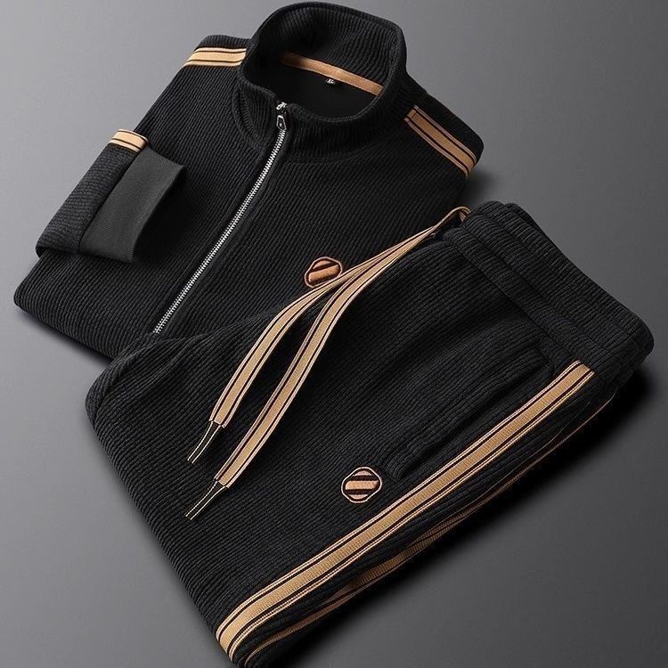 Light Luxury Warm Striped Casual Men's Sportswear