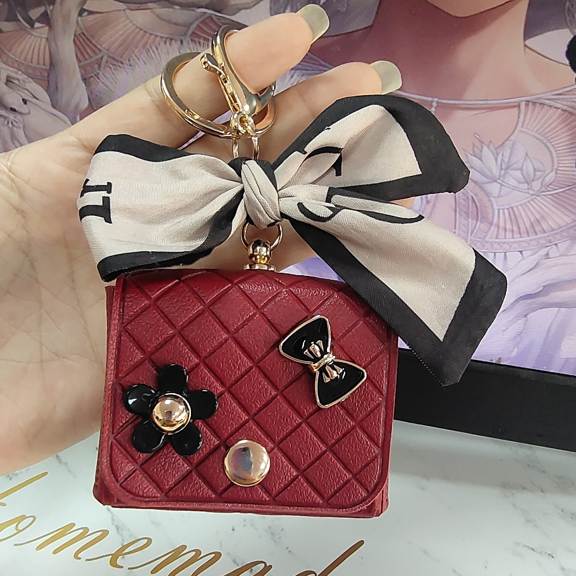 Korean Style Silk Scarf Earphone Bag