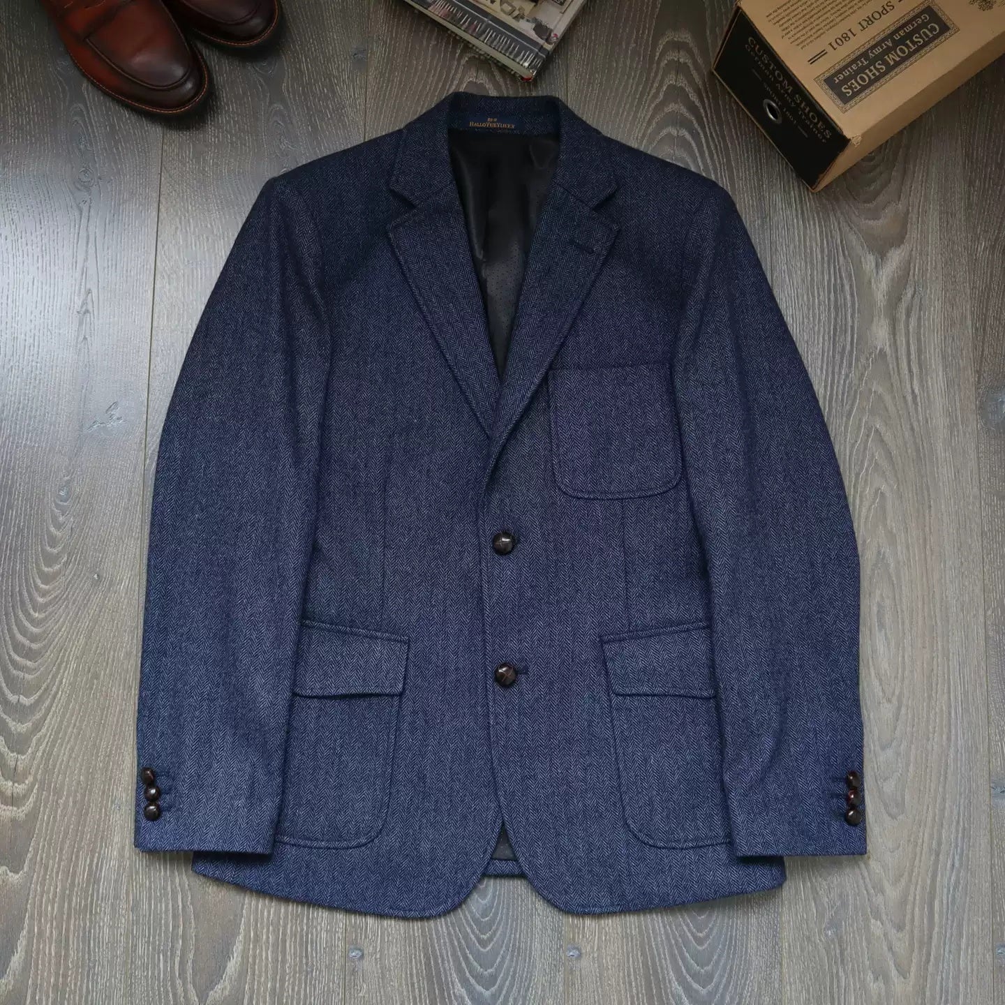 Winter Men's Retro Tweed Wool Workwear Blazer