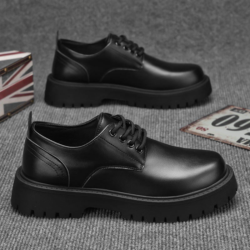 Mens Business Waterproof Black Leather Shoes